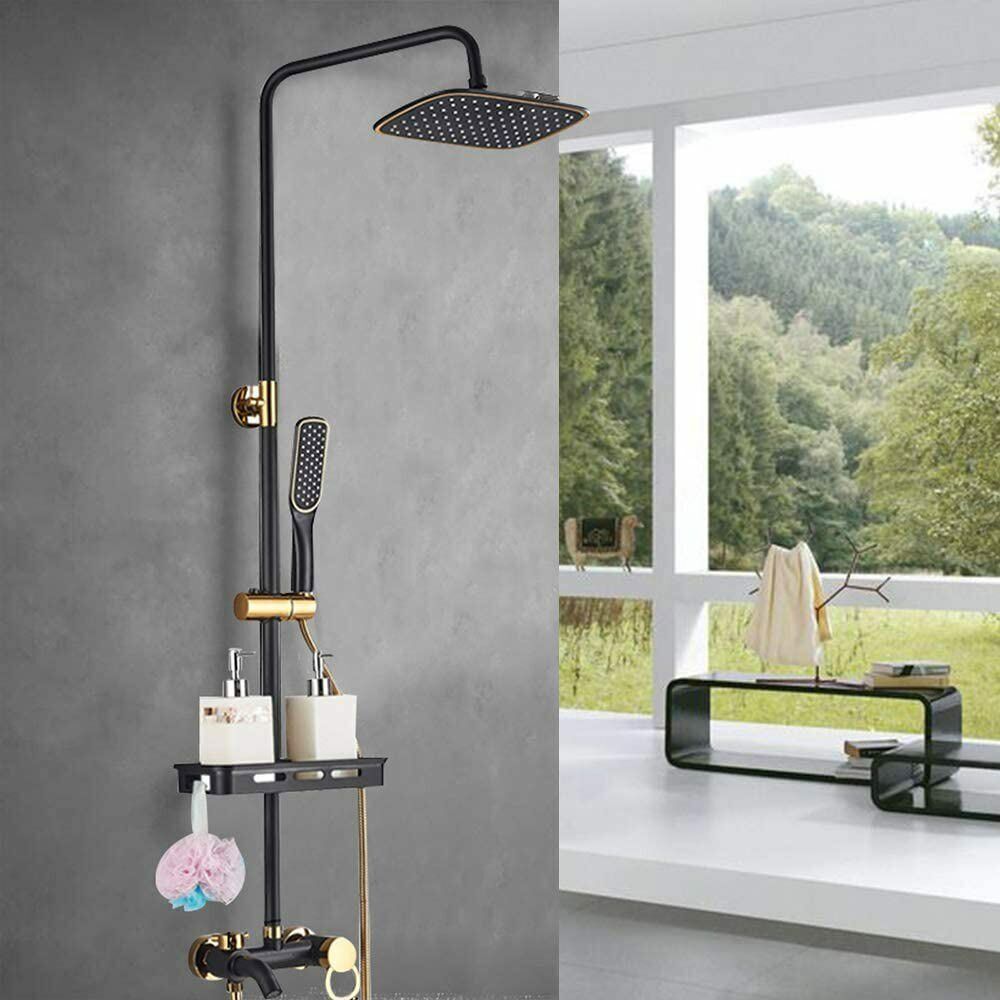 Exposed Shower Faucet System Rain Shower Head Combo 3Function Shower Fixture Set