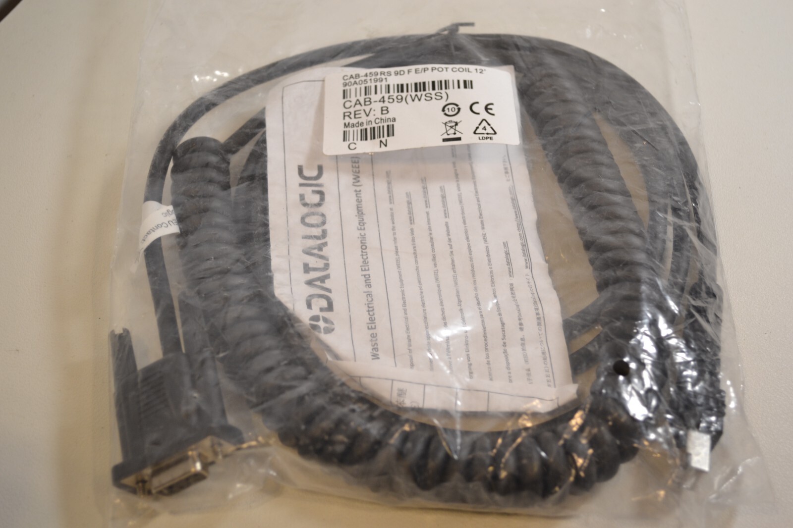 Datalogic CAB-459 RS 9D F E/P Pot Coil 12' Cab-459(WSS) 90A051991