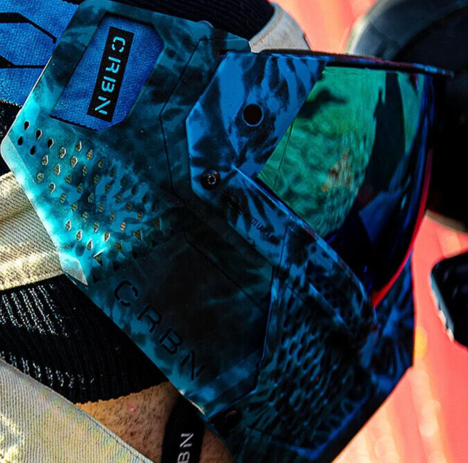 CRBN ZERO GRX TIE-DYE LAGOON PAINTBALL AIRSOFT GOGGLE MASK (More coverage)