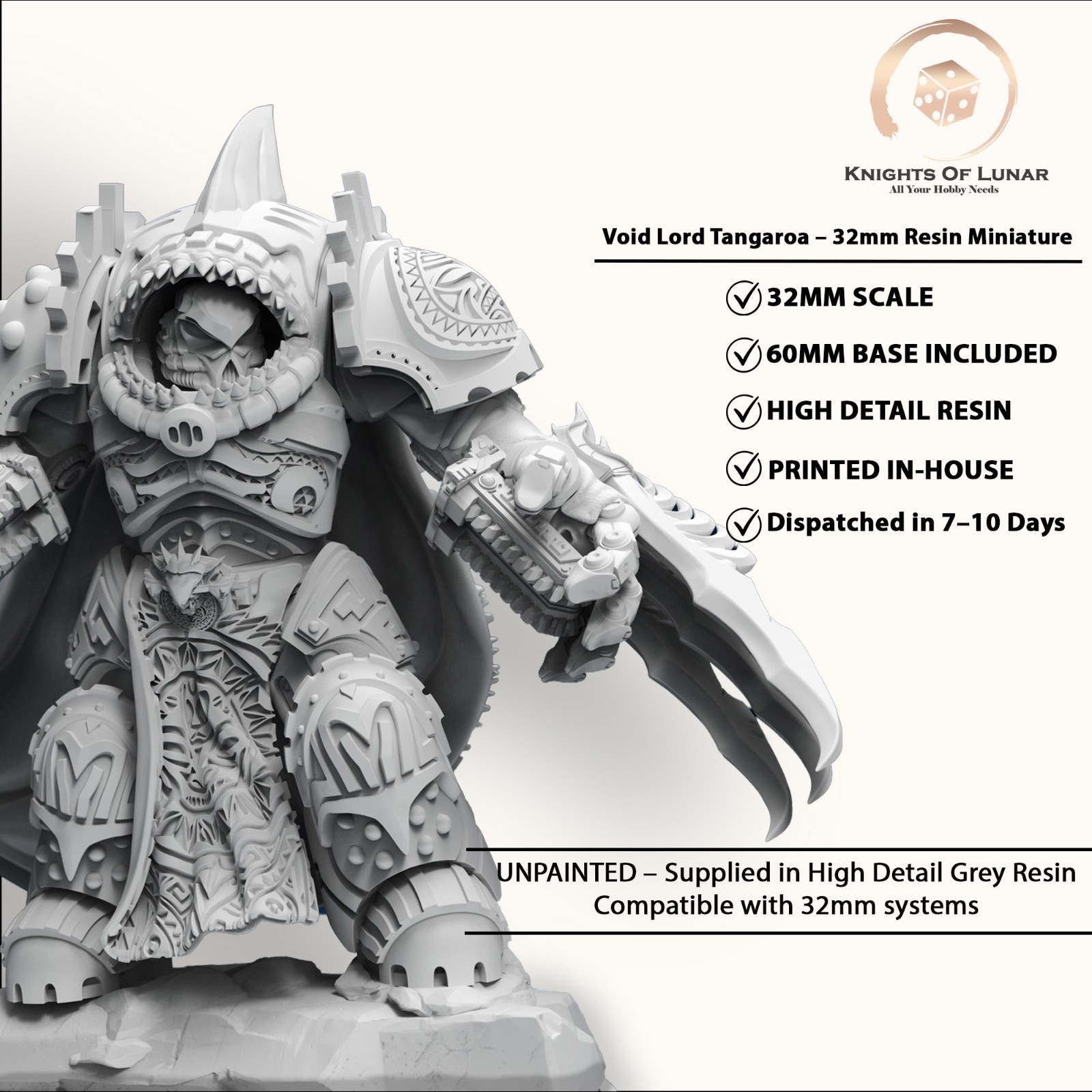 Void Lord Tangaroa 32mm Resin Miniature – Fantasy DnD Ocean Boss Model