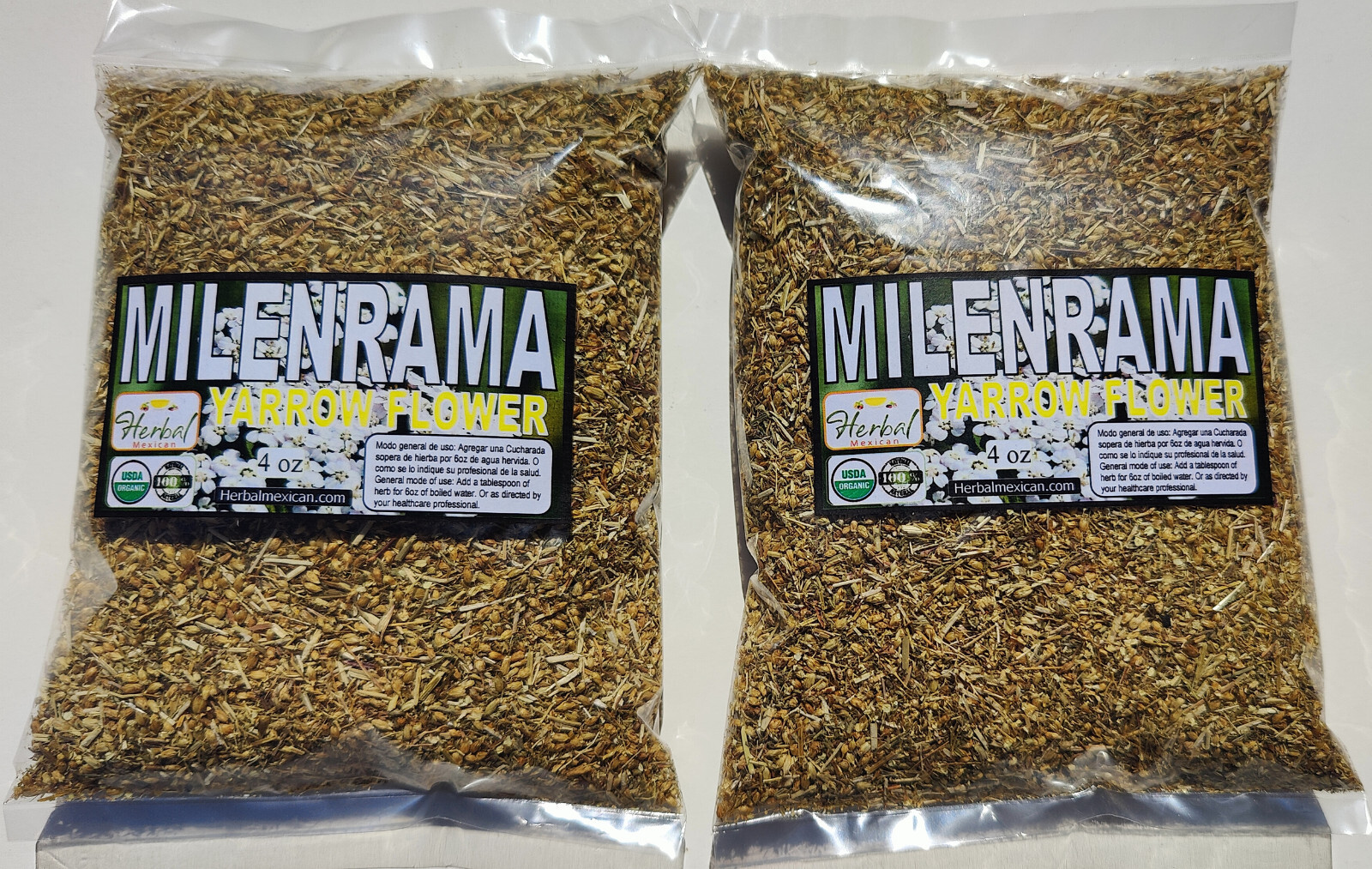 4oz Milenrama hierba te - yarrow herb & flower c/s - organic yarrow herbal tea