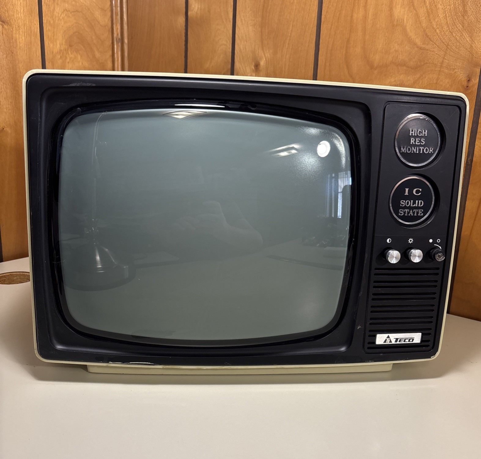 Vintage 1980s TECO TM -12 Monochrome Monitor Early Computer Solid State
