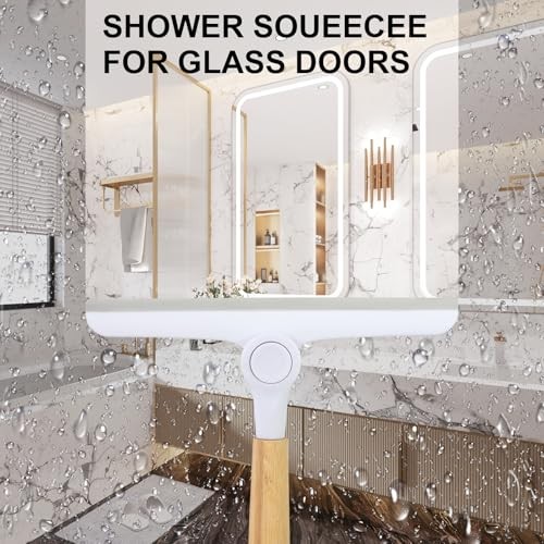Window Squeegee for Glass Doors，All-Purpose 9.7” Window Cleaning Squeegee,
