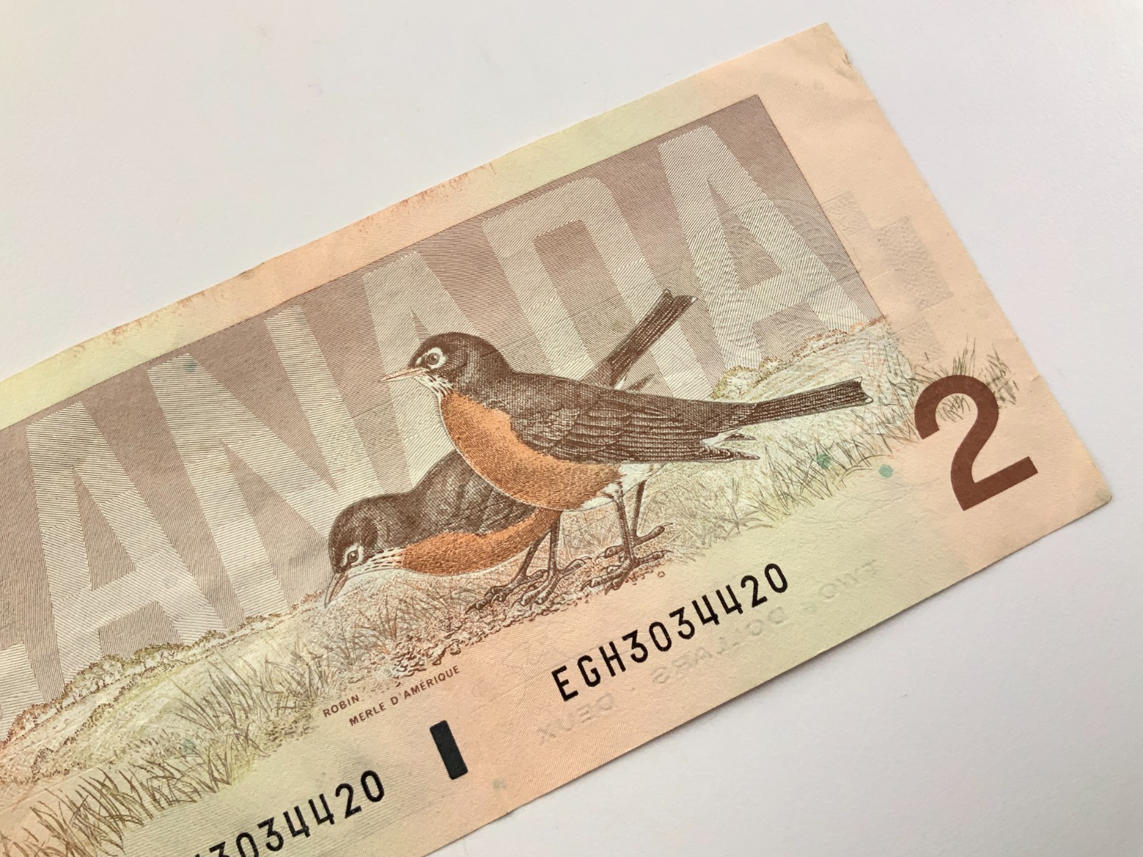 1986 Canada 2 Dollars Circulated Banknote EGH Prefix Thiessen Crow JJ319