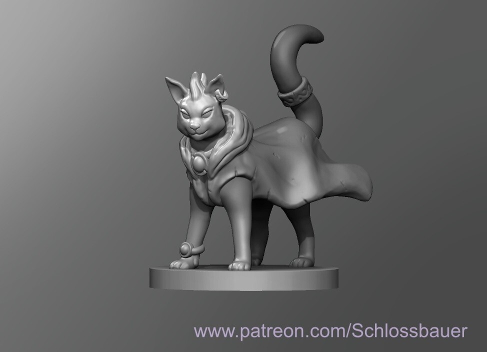 Sorcerer Wizard Cat Adventurer NPC 28mm Scale DND D&D Tabletop Miniature