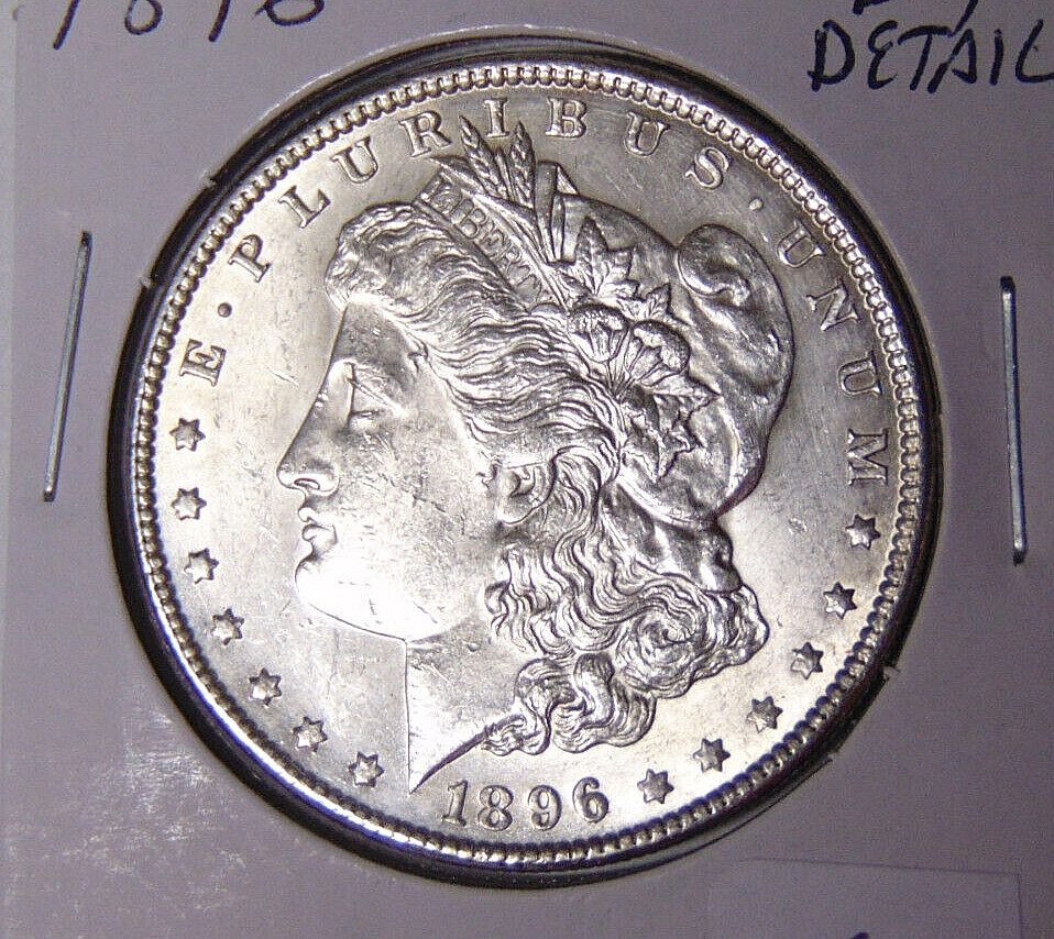 BU Detail 1896-P Morgan Silver Dollar Uncirculated Philadelphia Mint (11.822)