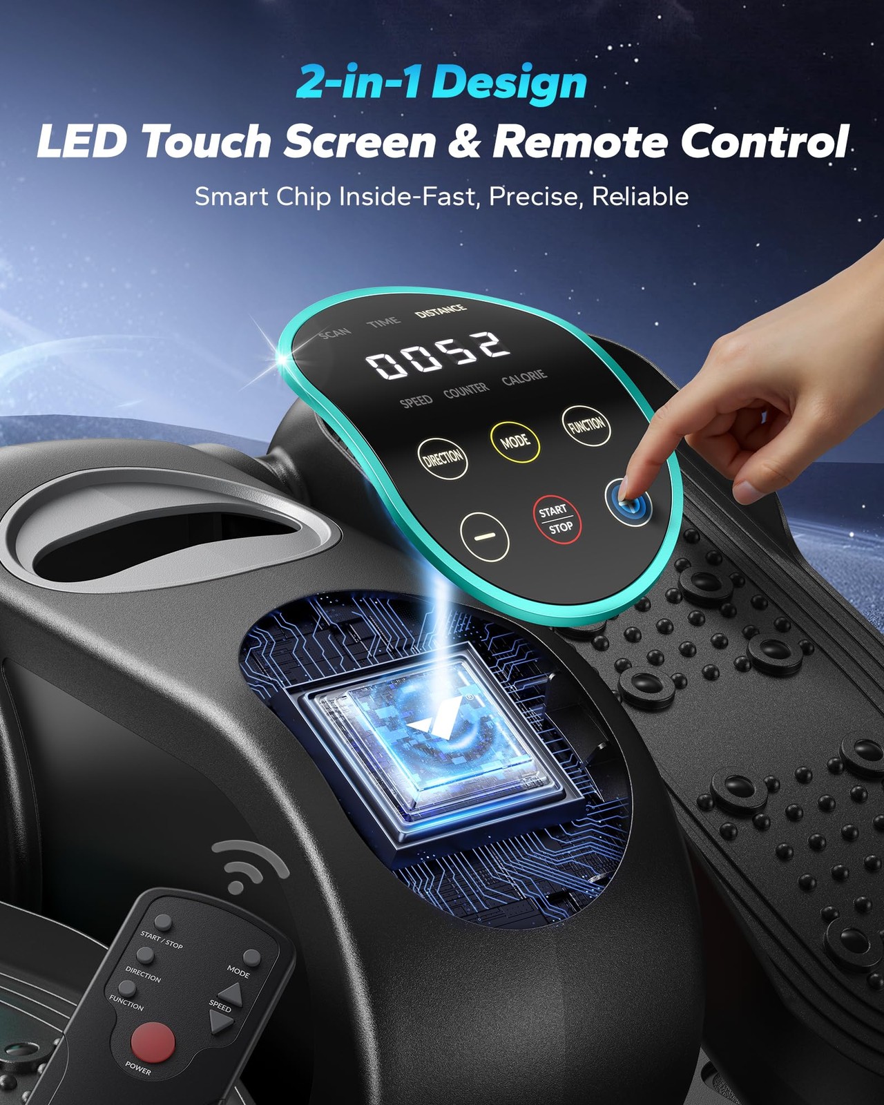 Under Desk Elliptical Machine, Leg Exerciser While Sitting for Seniors with R...