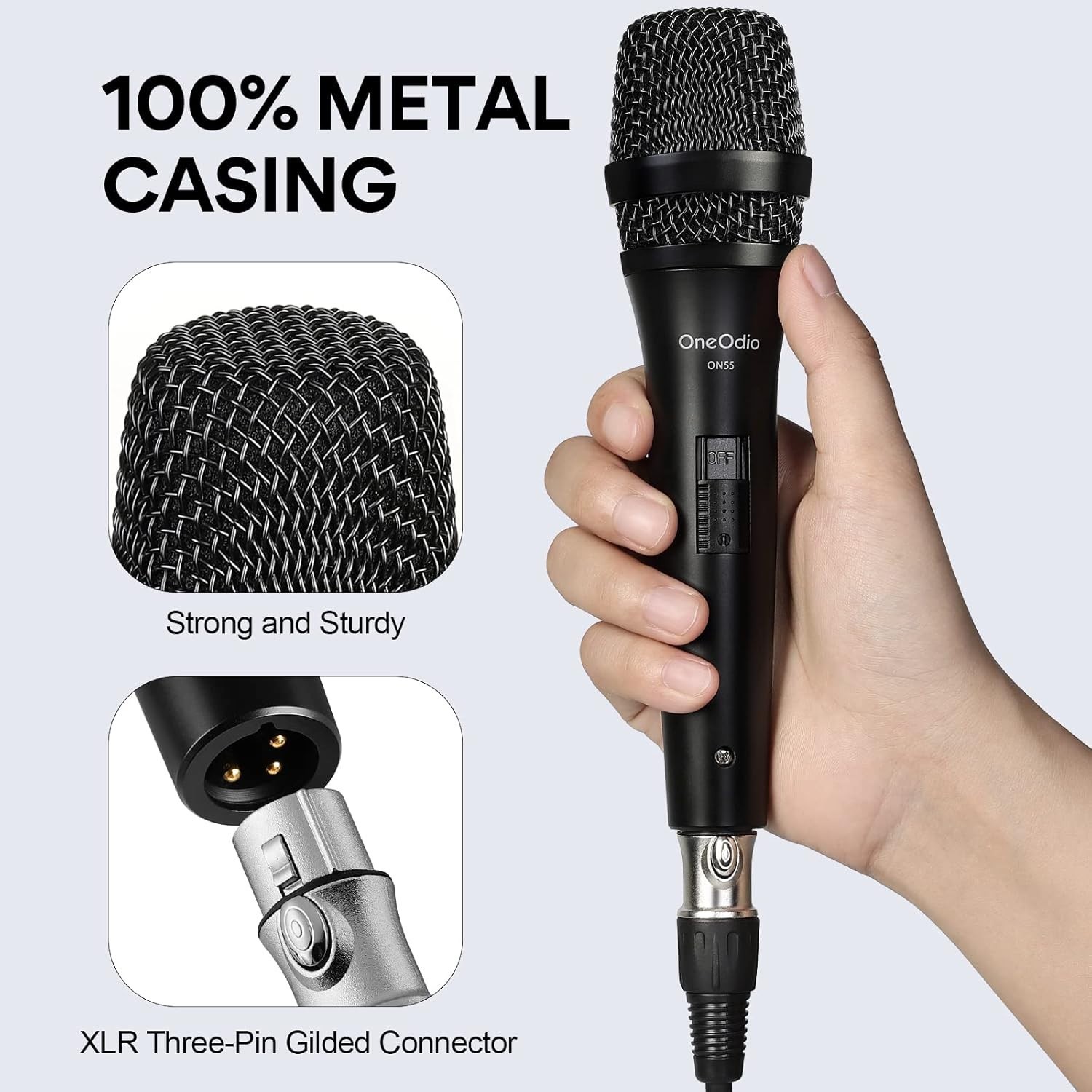 OneOdio ON55 Wired Microphone for Singing With Mic Clips Condenser Dynamic Mic