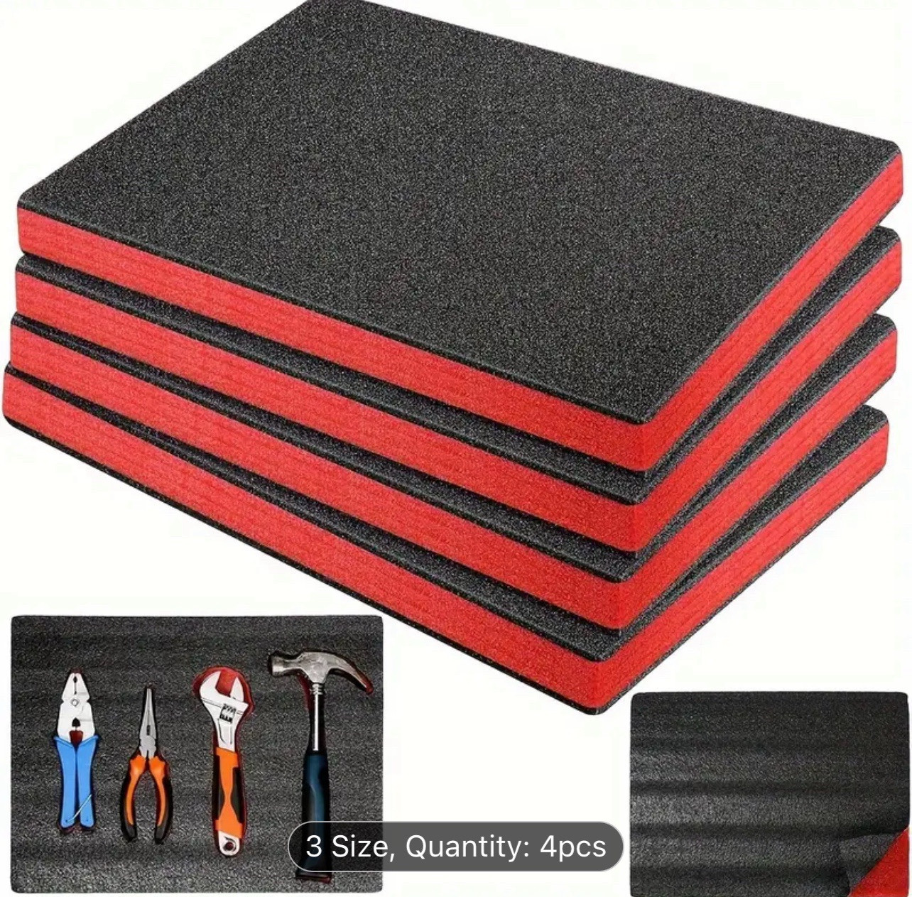 Tool foam/ Shadow Foam 4 Pcs Storage Drawer Foam Inserts Tool Boxes chests