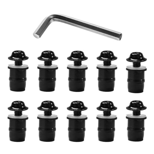 10 PCS Motorcycle Windshield Bolts Screws Kit, Aluminum Alloy Motorbike Black