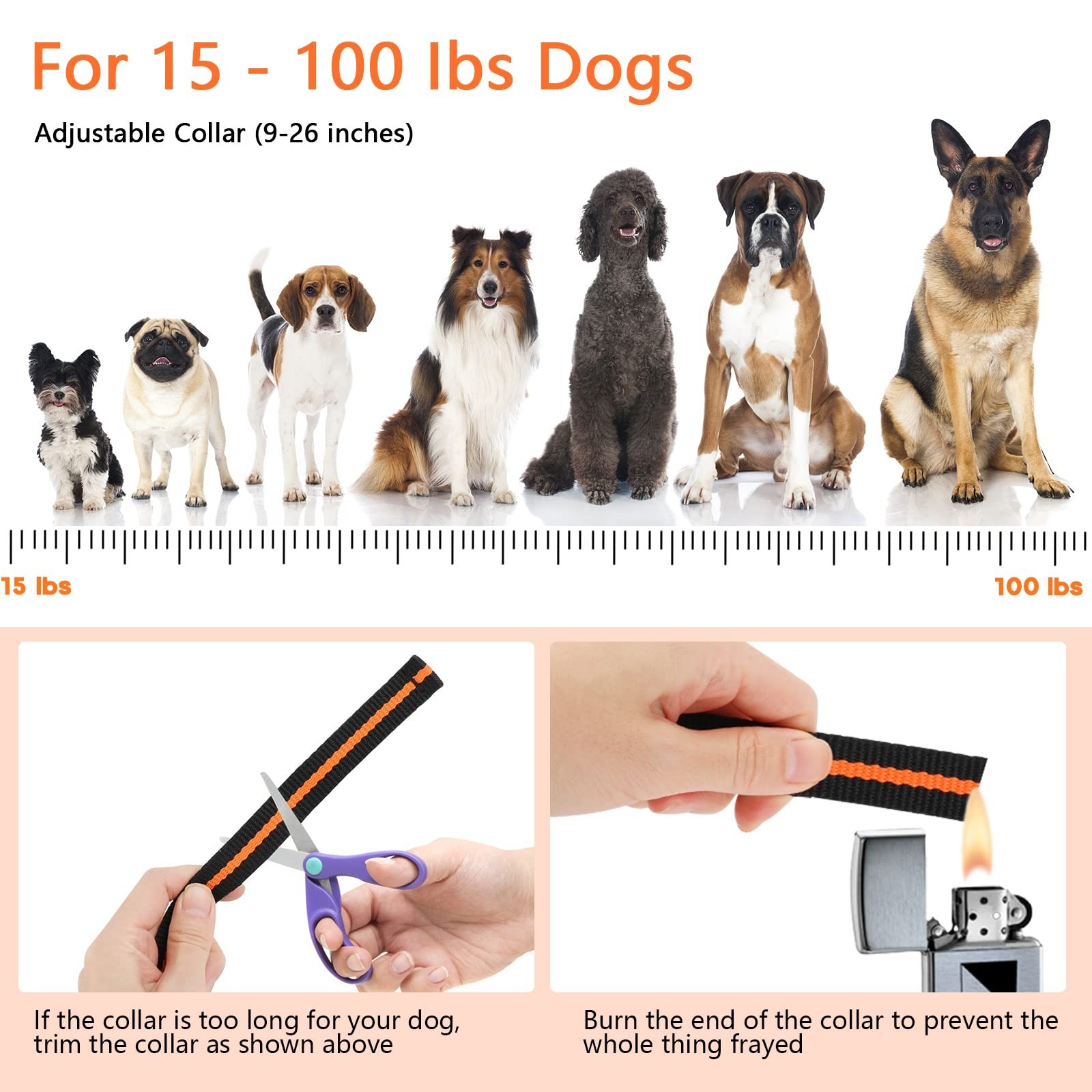 Dog Training Collar, IPX7 Waterproof Dog Shock Collar with Remote Control Ran...