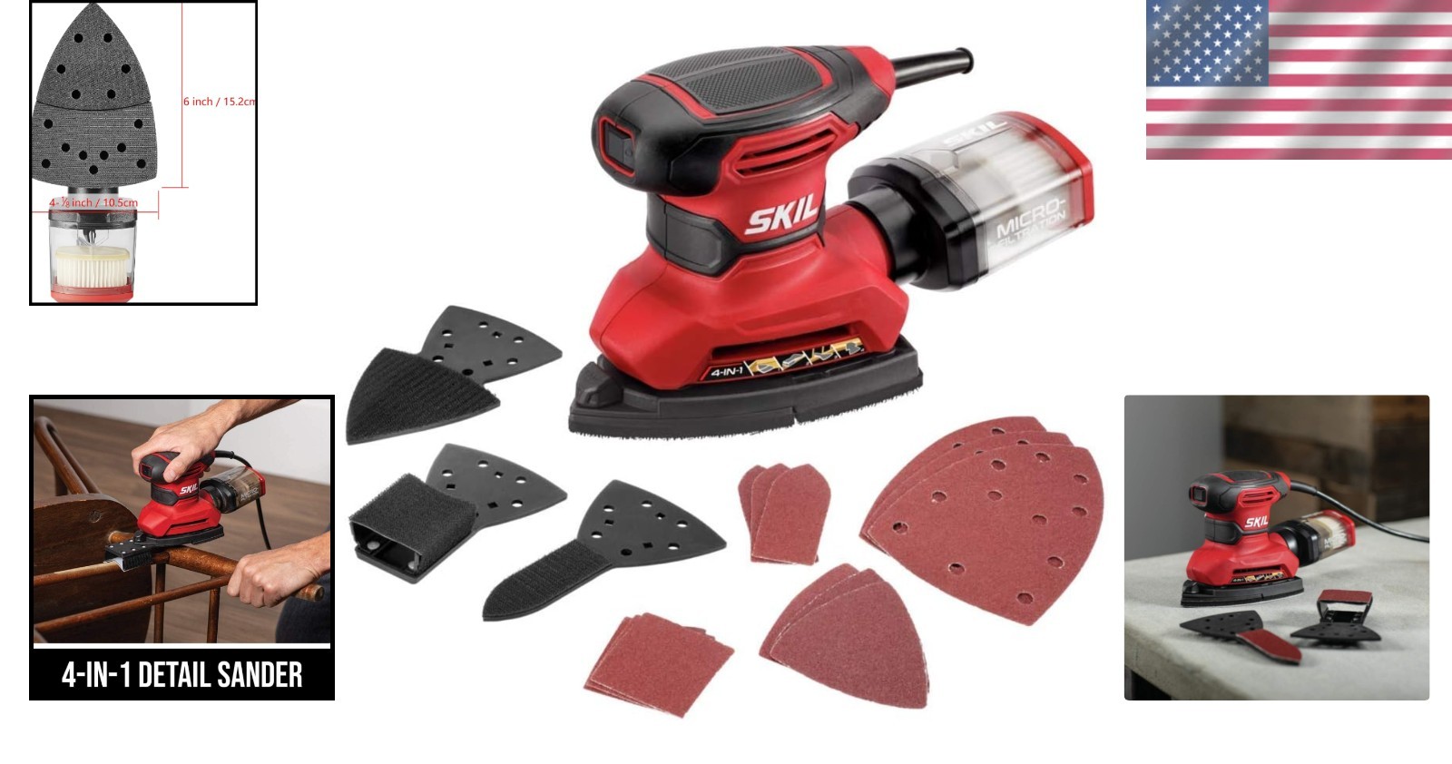Multi-Function Electric Detail Sander: Compact Design with Dust Control Features