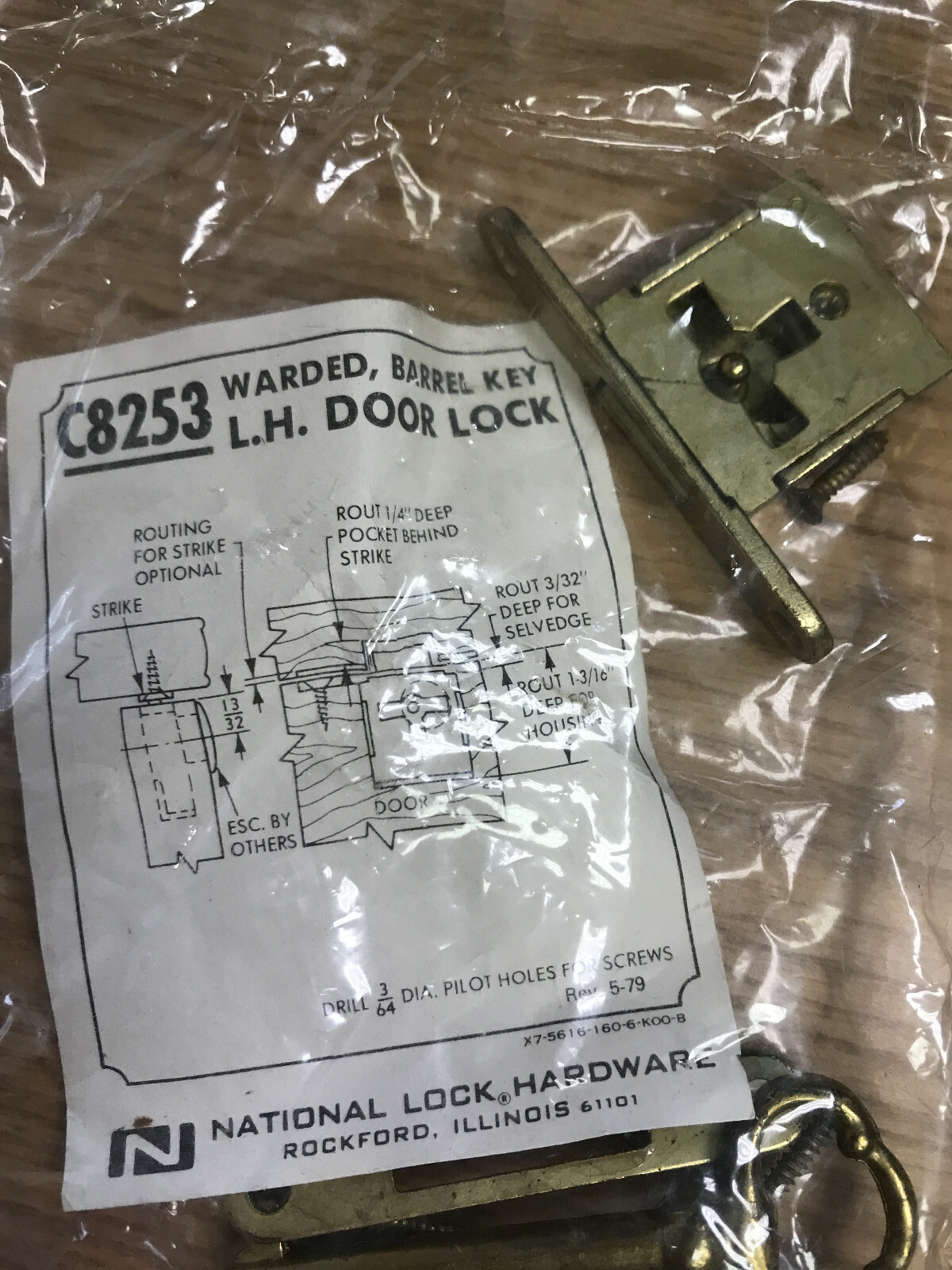 COMPX NATIONAL C8253 - KA, Furniture Lock in Bright Brass