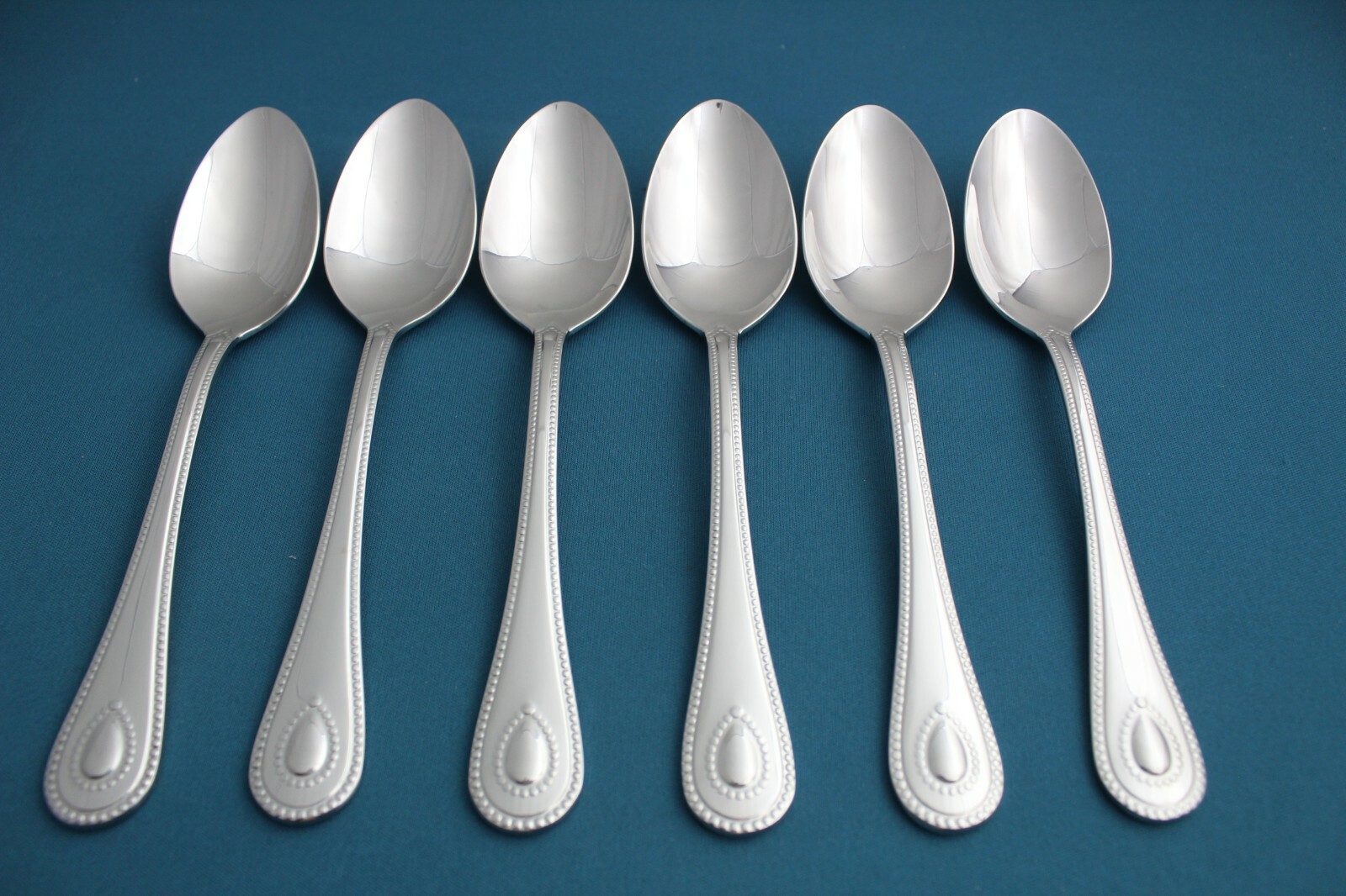 Lenox FRENCH PERLE Place Oval Soup Spoons (Set of 6) 18/10 Vietnam NEW 7 1/4"