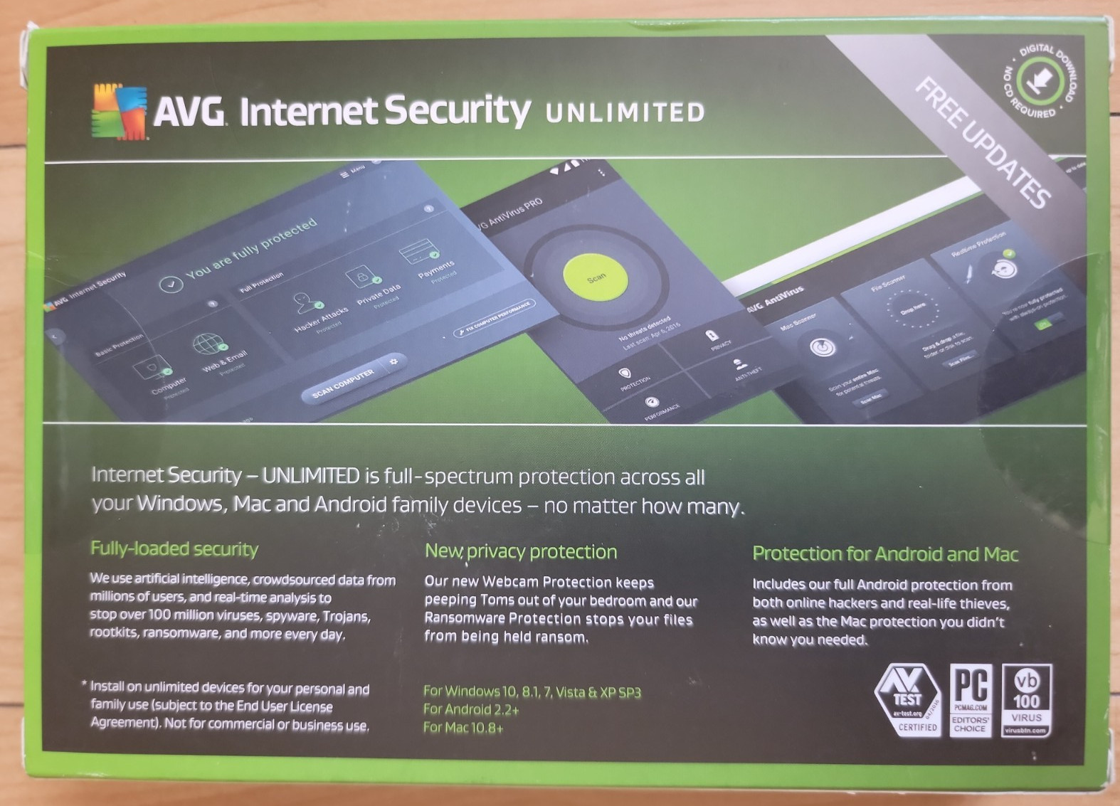 AVG INTERNET SECURITY 2017 - FOR WIN XP, 7, 8.1, 10, Android MAC NEW Sealed READ
