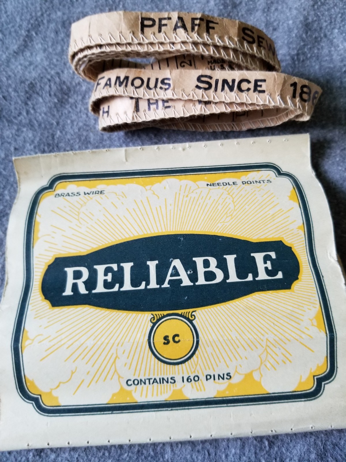 Sewing Collectible Reliable Straight Pins, Pfaff Paper Sewn Tape measure AS-IS