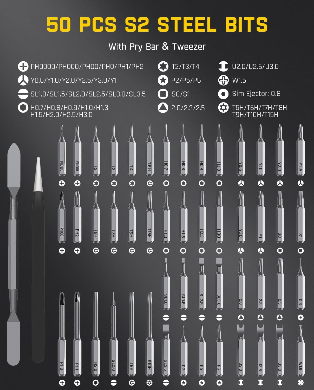Fanttik E2 Max Mini Cordless Electric Screwdriver with 50 Magnetic Bits