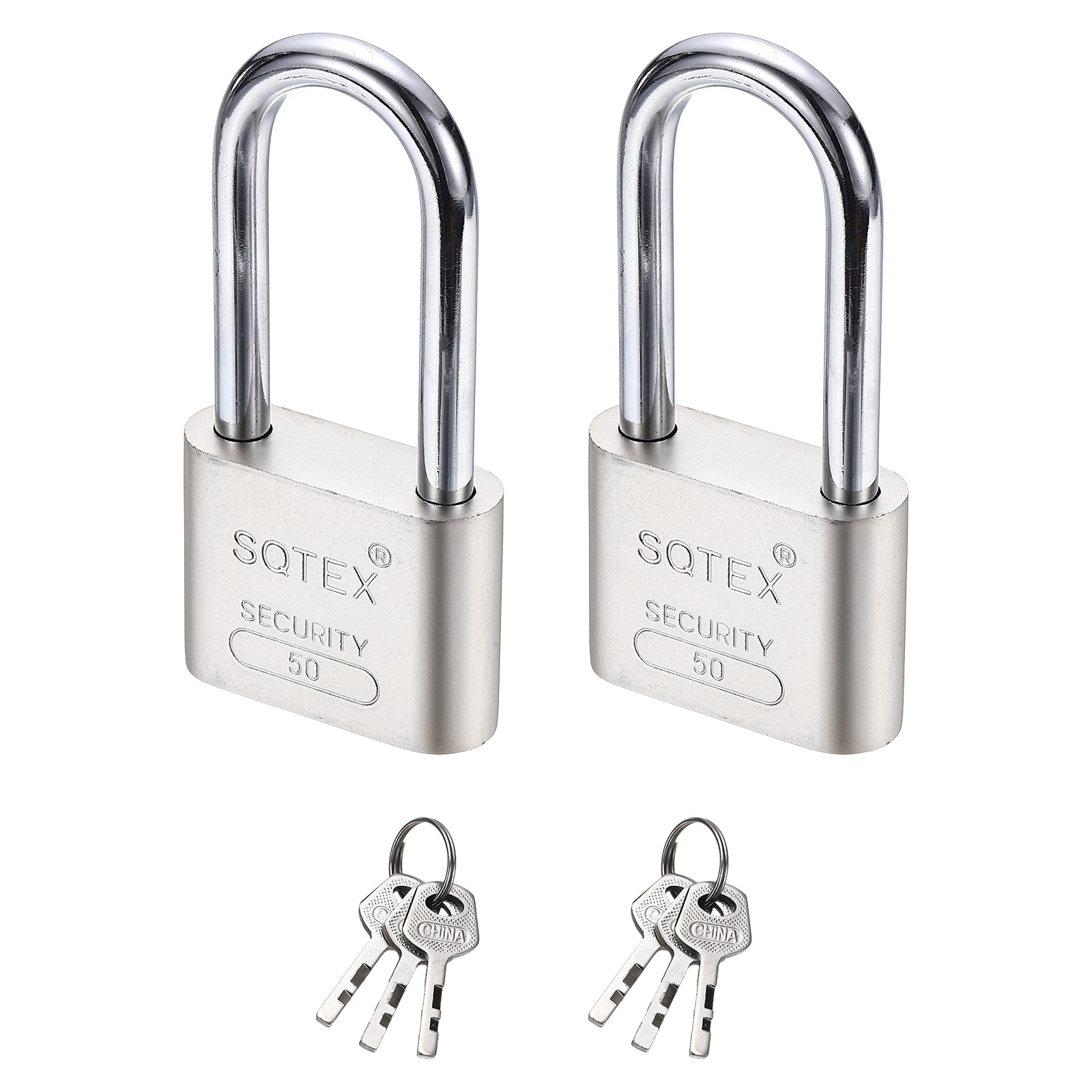 2Pcs 100 x 50 mm Heavy Duty Lock Alloy Steel High Security Padlock with 6 Keys