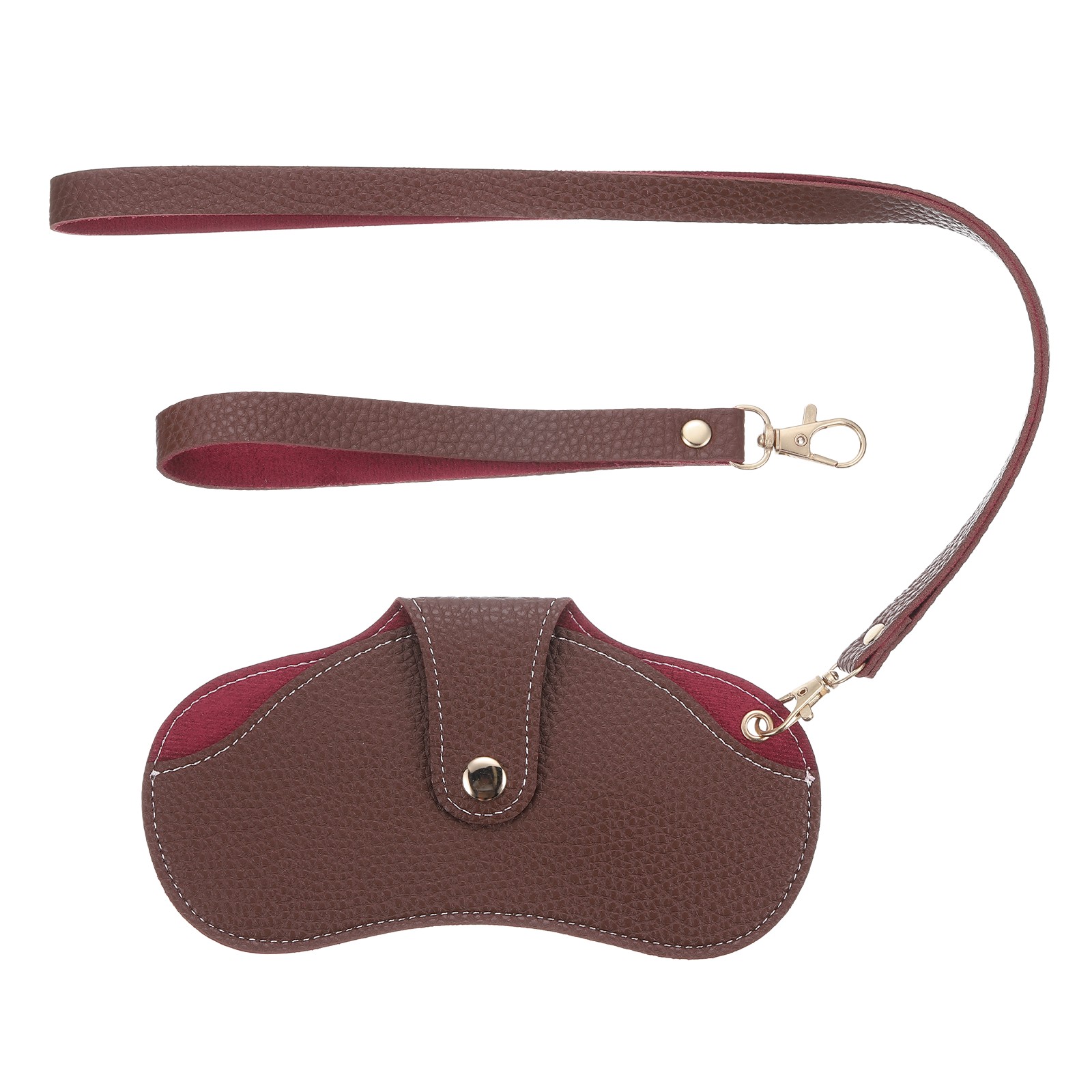 Leather Sunglasses Bags, Leather Glasses Case Holder(Dark Brown)