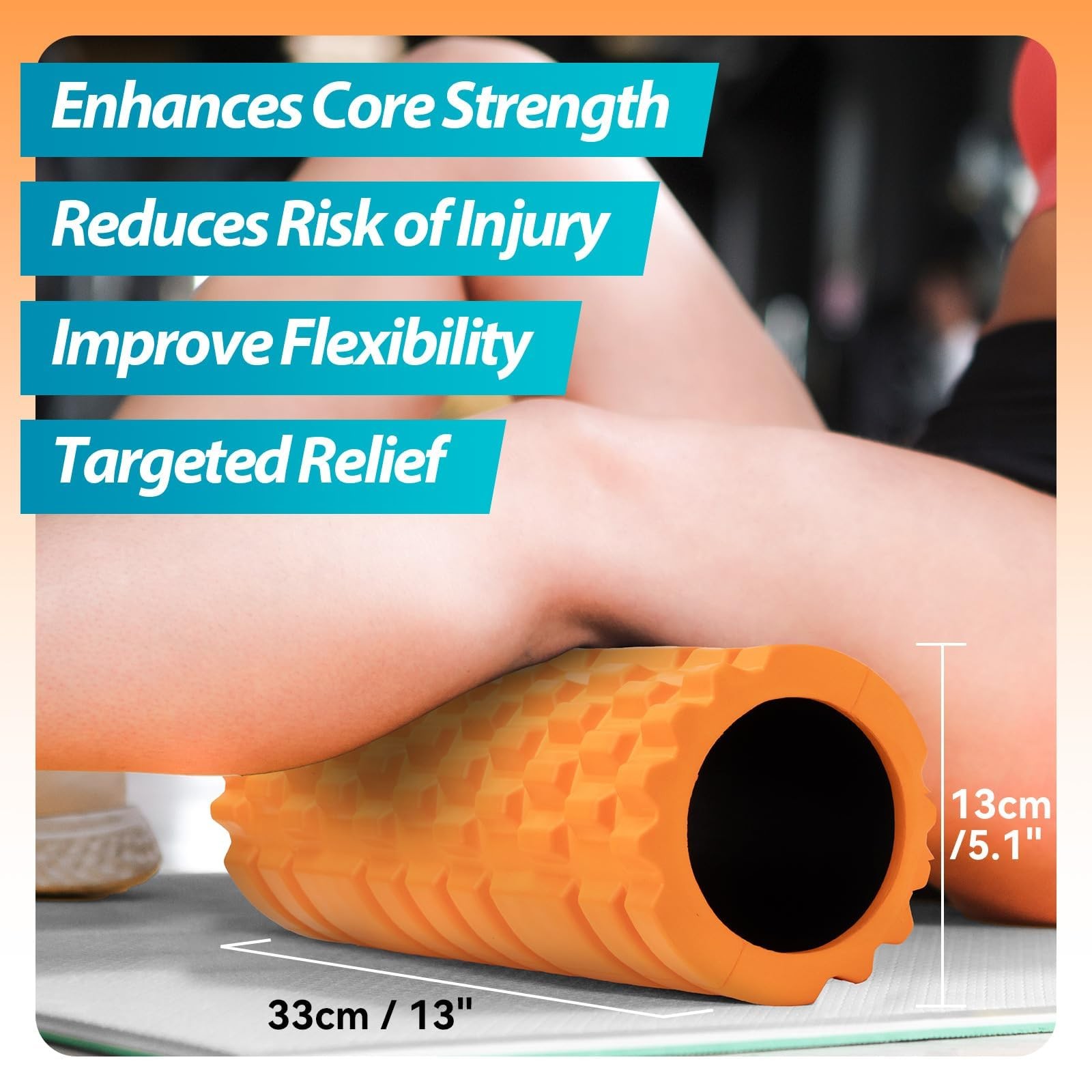 Foam Roller High Density 13" Patented Exercise Roller for Deep Tissue Muscle ...