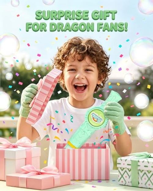 Fog Bubble Machine, Smoke Bubble Wand Machine Rechargeable with Lights & Green