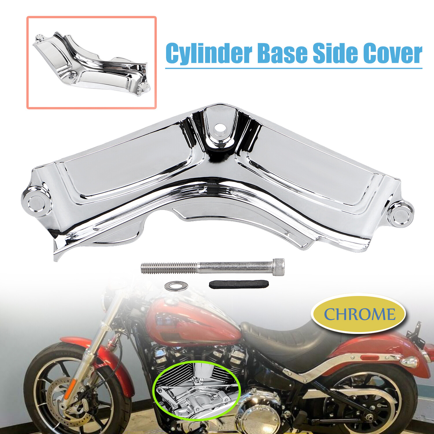 Cylinder Base Cover Accent Trim For Harley Fat Boy Bob Softail Heritage Classic