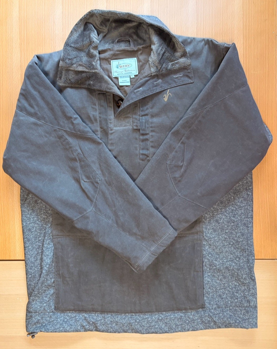 Avery Heritage Waterfowl Sweater Waxed Cotton Men’s Hunting Pullover Size Large