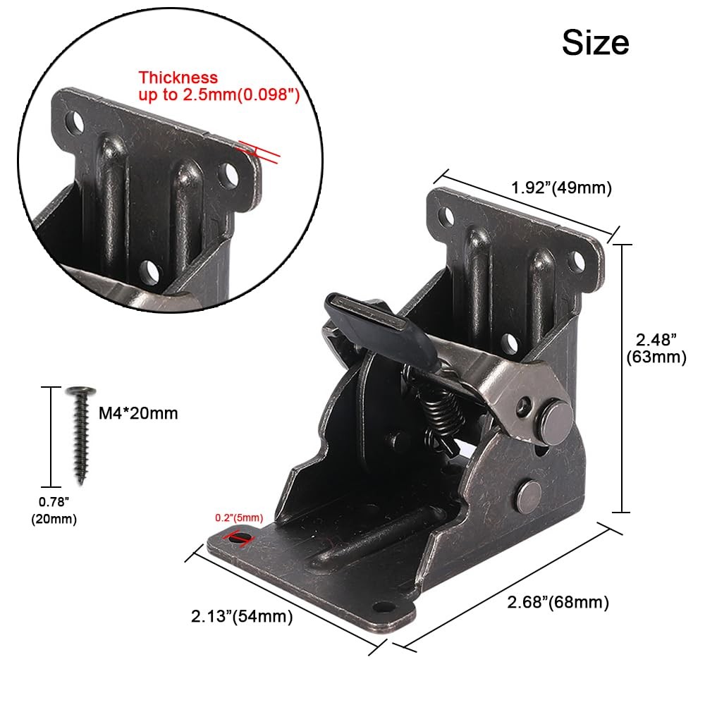 4 Pack Self Locking Folding Hinge Brackets for Table Legs Furniture Cabinet