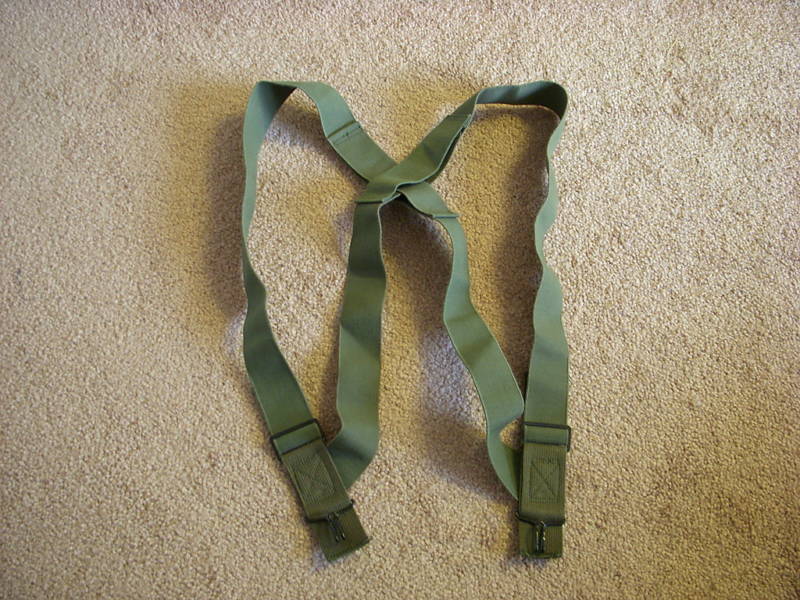 2 US MILITARY ARMY SUSPENDERS OD GREEN