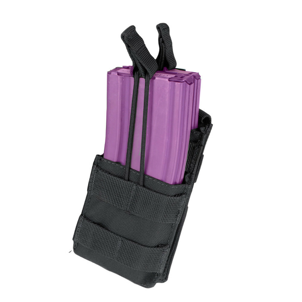 BLACK MOLLE PALS Modular Single Stack Bungee Open Top Magazine Mag Pouch