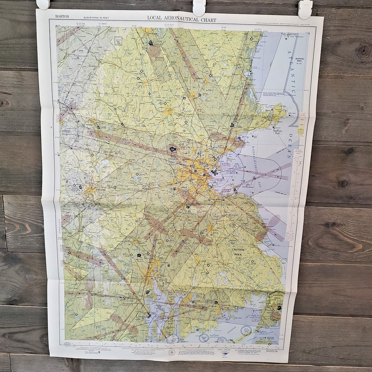 Local Aeronautical Chart Boston 1953 2 Sided Map Wright Bros Golden Anniversary