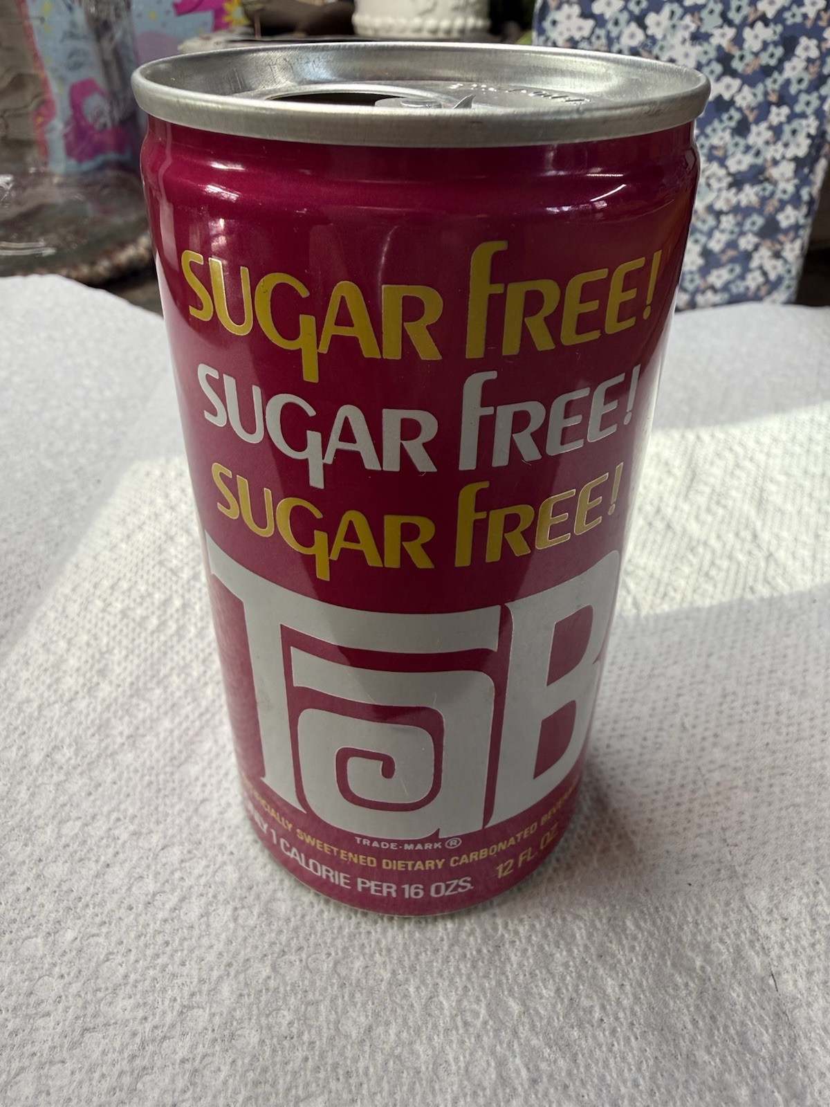 Vintage 1970s Sugar Free Tab Coca-Cola 12oz  Soda 🥤 Can Empty All-aluminum