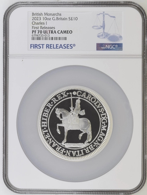 2023 10oz G. Britain S10PND Charles I First Releases PF70 (OB-145)