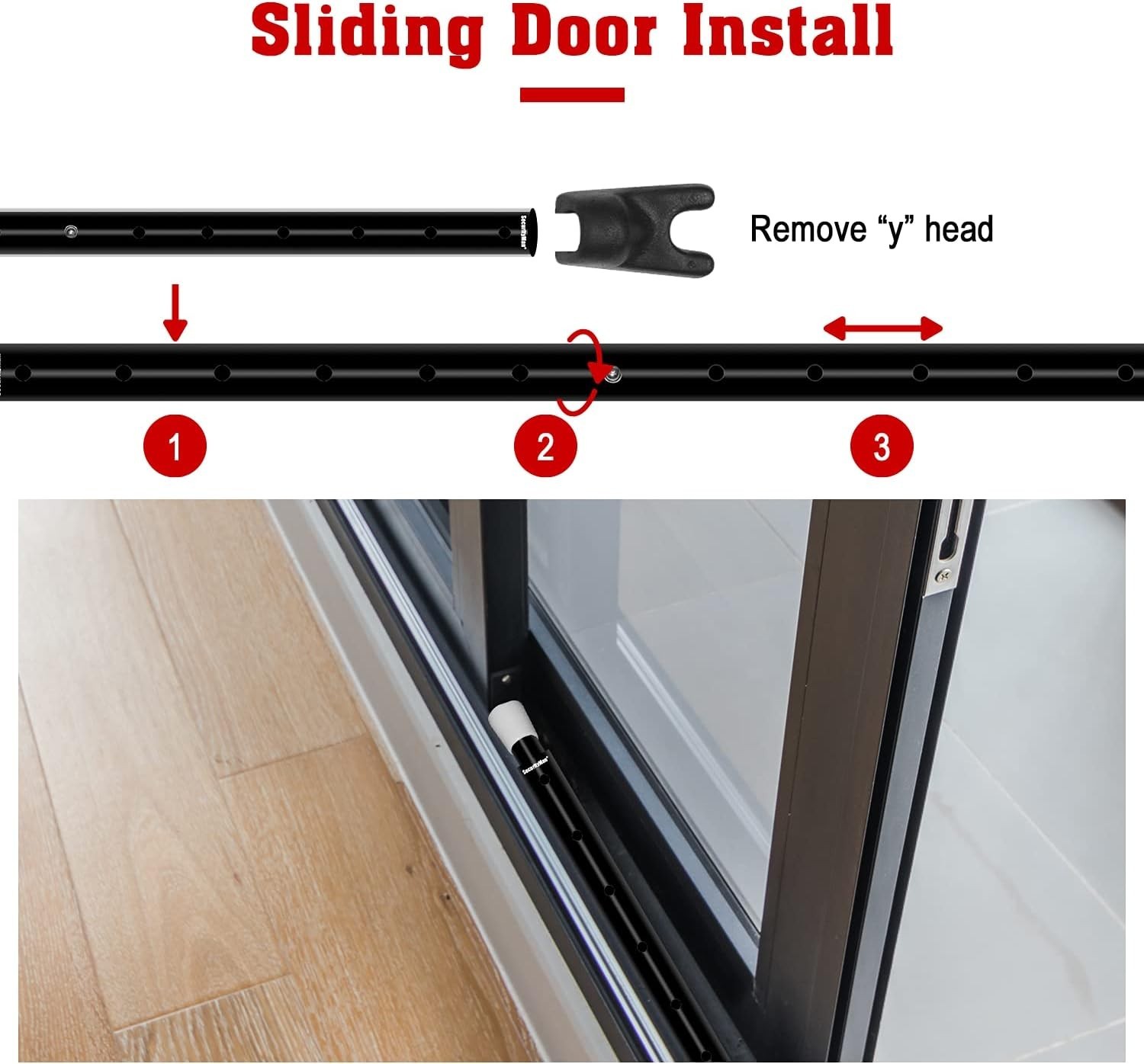Two-in-One Iron Security Door Bar Pack Adjustable for Hinged and Sliding Doors