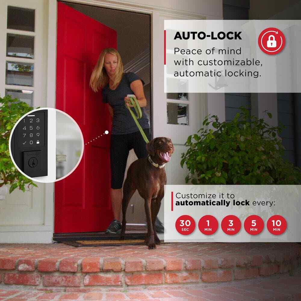 Kwikset SmartCode 270 Matte Black Touchpad Electronic Deadbolt w/ SmartKey