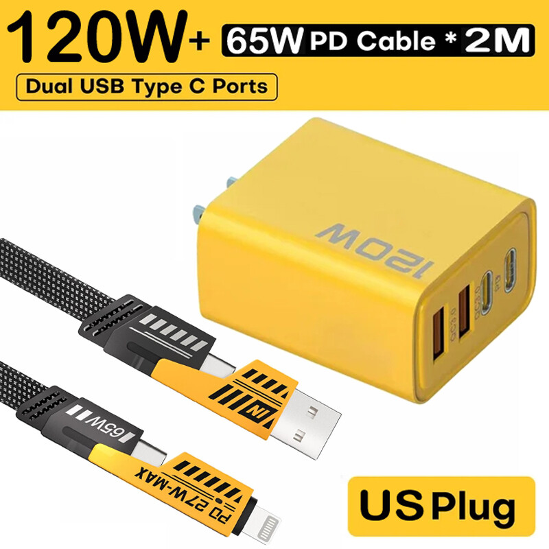 120W Fast Wall Charger USB-C Charging Cable For Samsung A54 A33 A13 A32 A02s A04