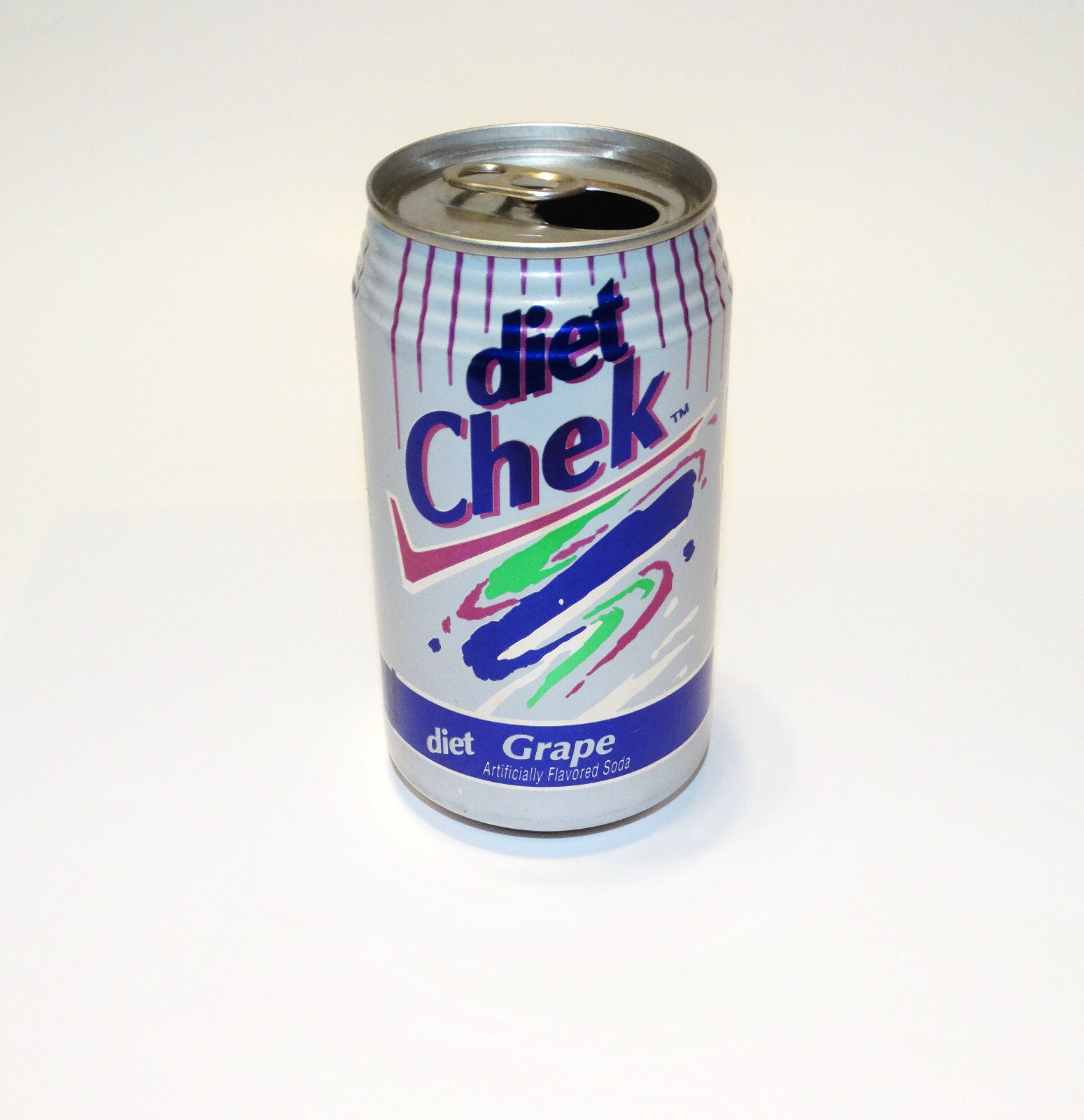 Diet Chek Cola Soda Can Grape 1995 Vintage 90s Fitzgerald GA
