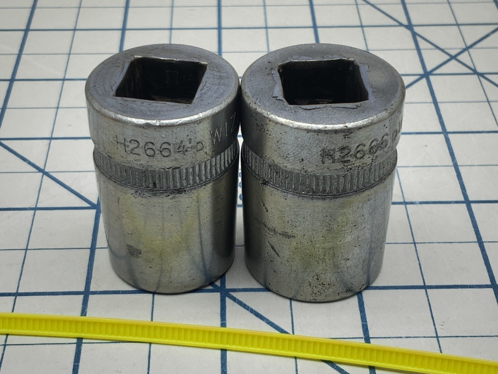 WIZARD H2664, H2666, 1/2 Drive 12pt SAE Sockets, 11/16in. & 3/4in., USA Made