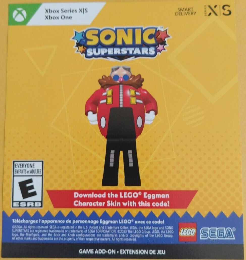 Sonic Superstars Lego Eggman Character Add-on DLC ONLY for Xbox One 1 Series X S