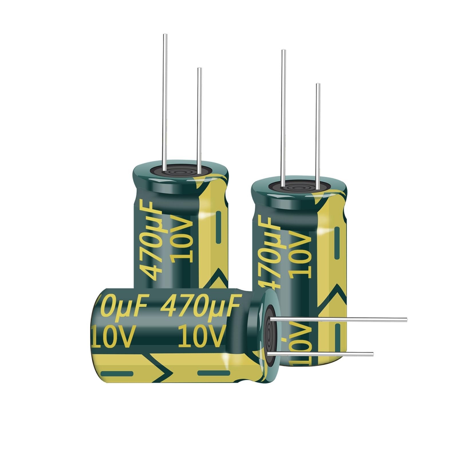20PCS 10V 470UF Capacitor 6x12mm(0.24x0.47in) High Frequency Aluminum Electro...