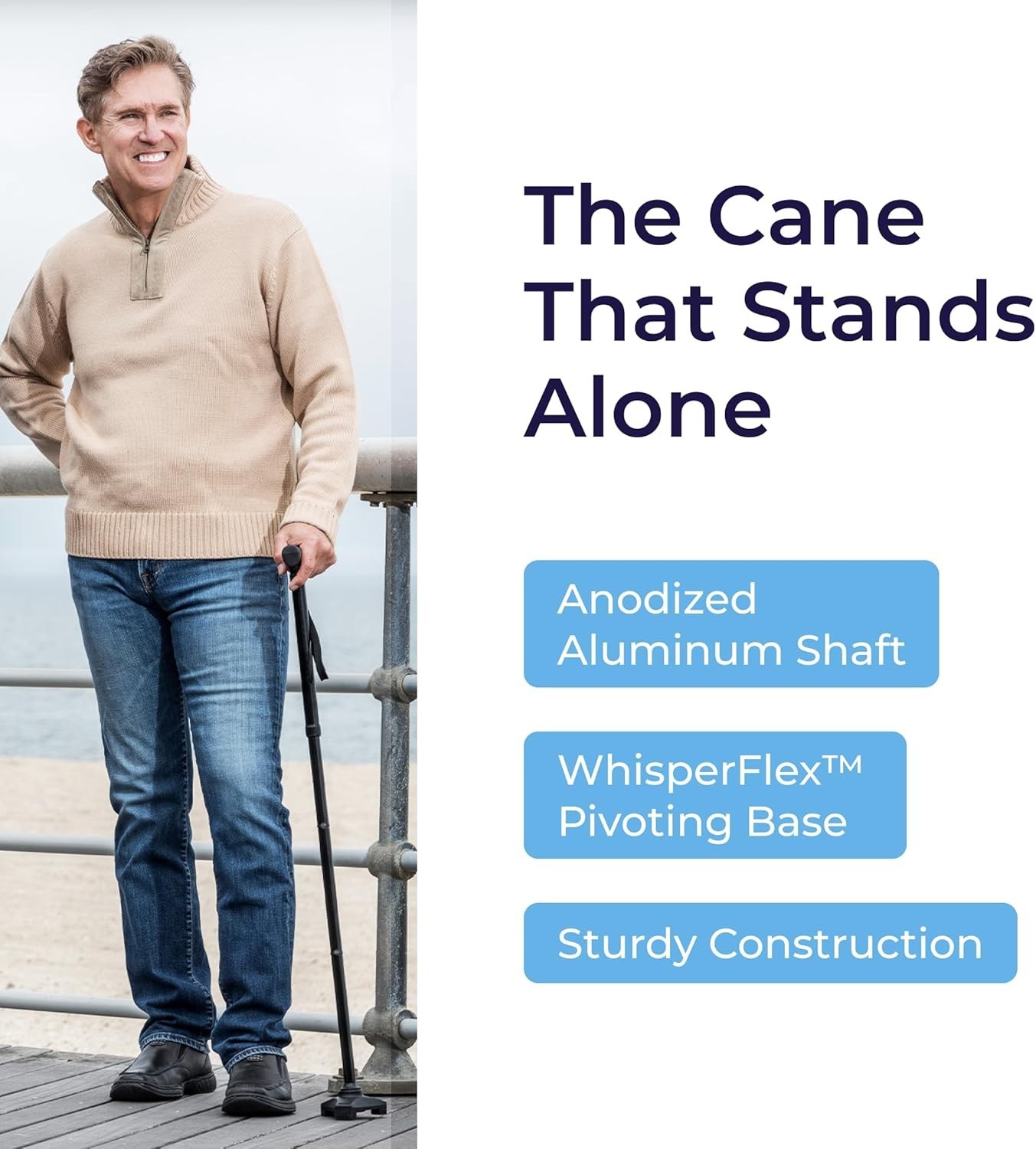 Compact & Stylish Foldable Walking Cane - Adjustable T-Handle for All Heights