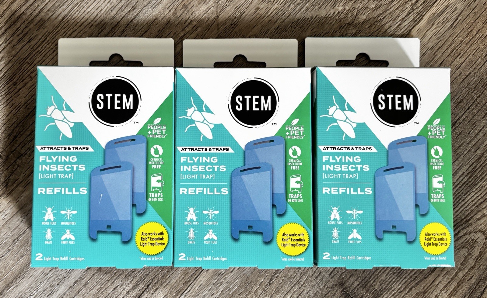 STEM Light Trap Refills Fly Trap Bug Killer 2 Count Refills Lot of 3