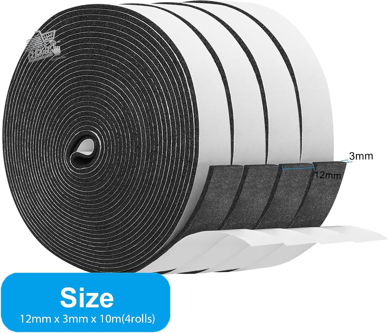 Adhesive foam tape 50x10mm 2m gasket blowers doors windows seal