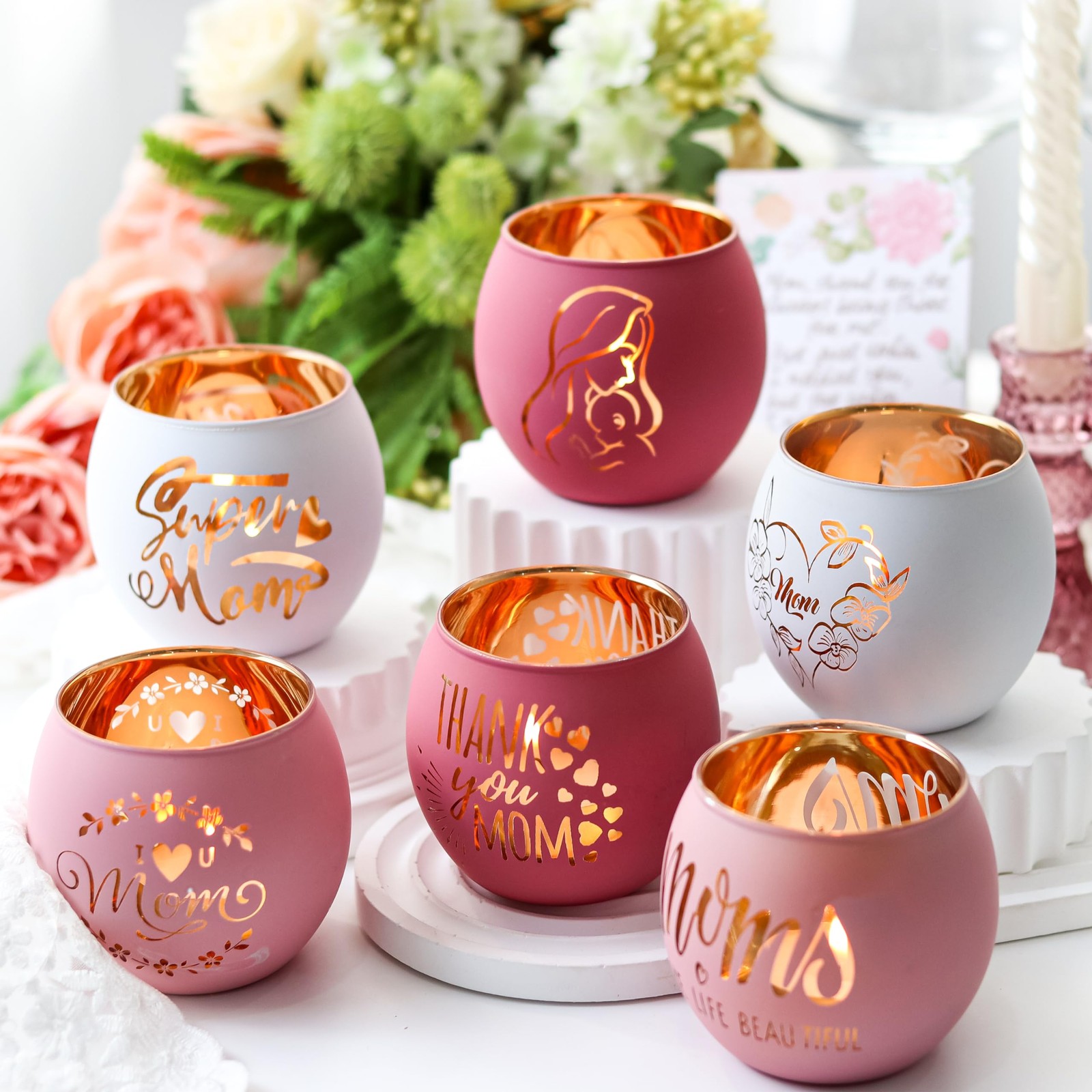 Birthday Gifts for Mom, Delicate Mother Gifts from Daughter Son, Engraved Gla...