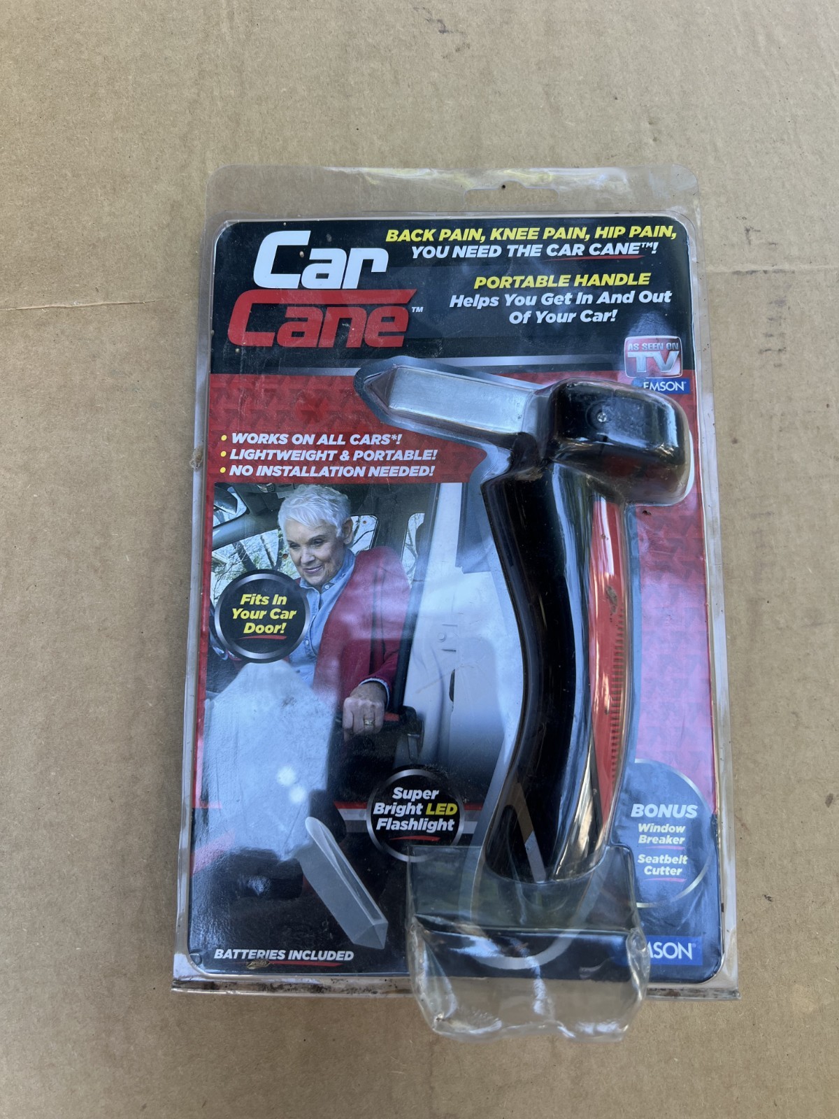 Emson 9663 Car Cane Portable Handle - Black NEW SEALED