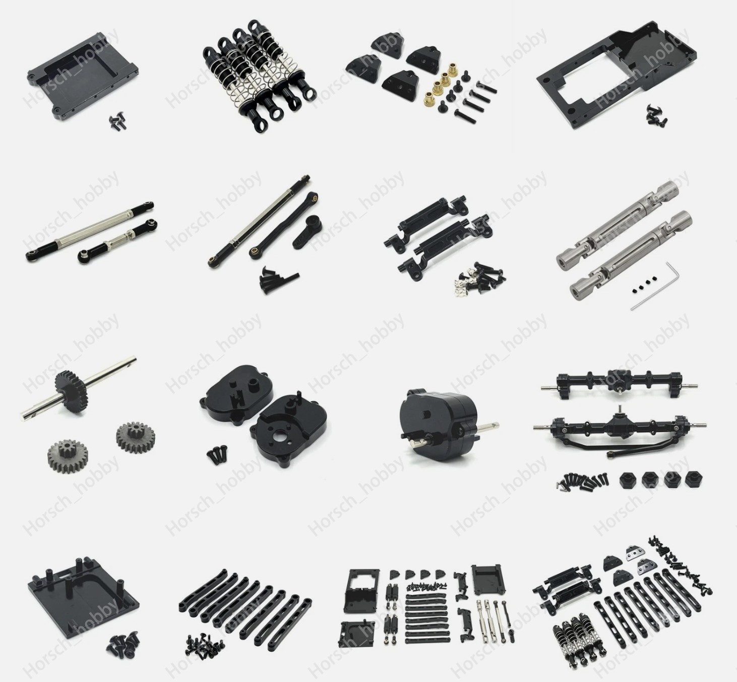 For Rc 1/12 MN168 4WD Off-Road Crawler car Aluminum Metal DIY Upgrade Part Black