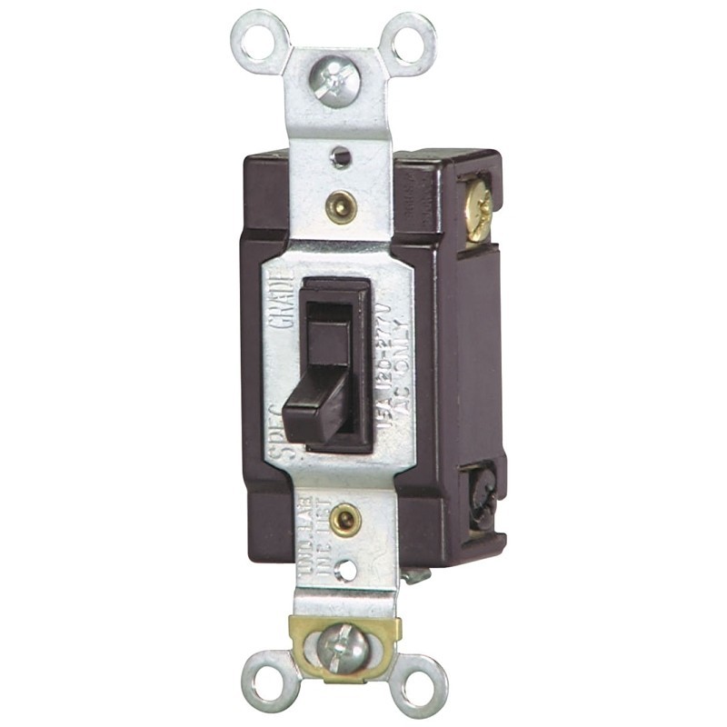 Eaton Wiring Devices WD1242-7B-BOX Toggle Switch, 15 A, 120 V, Push-In Terminal,