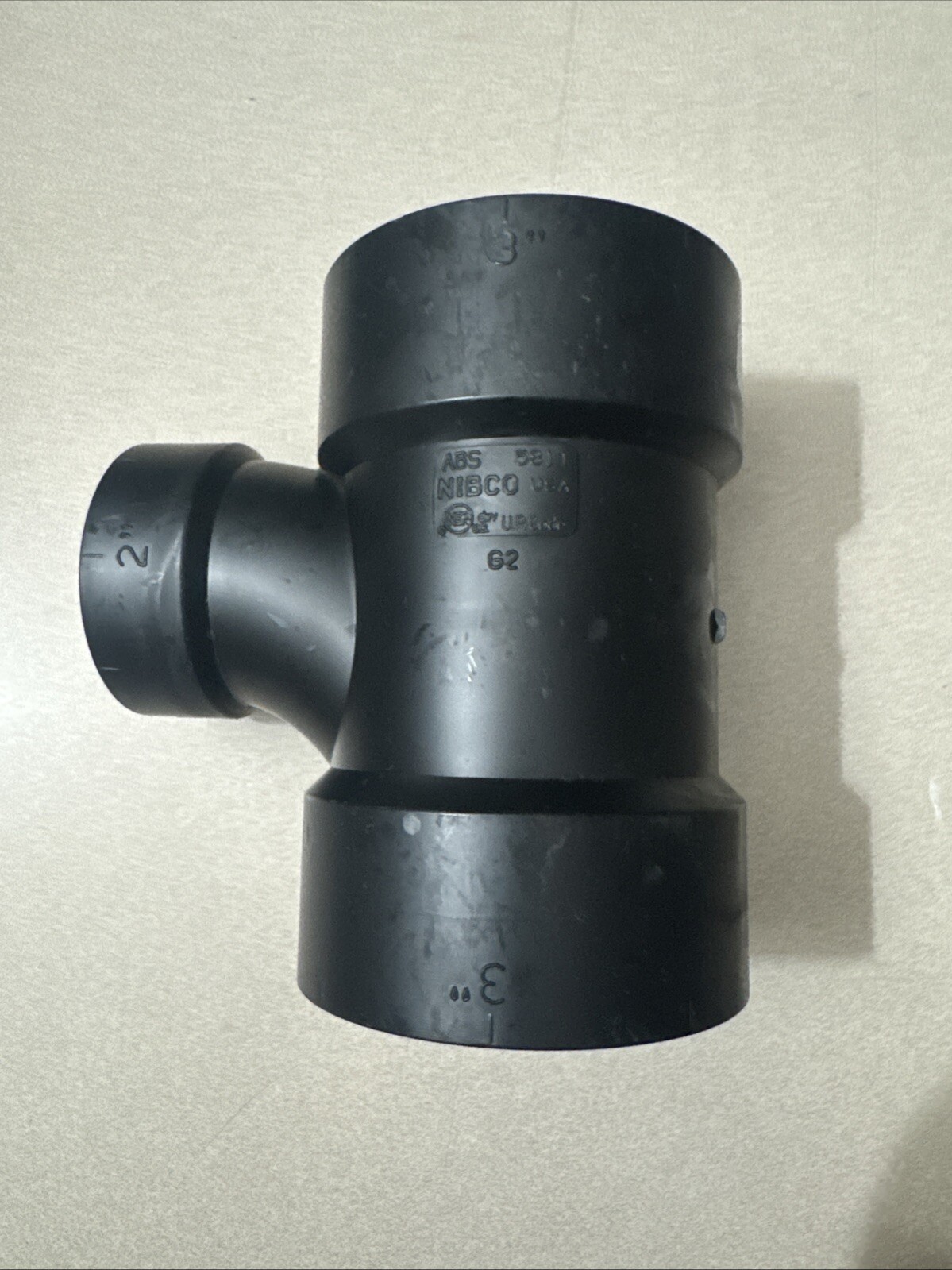 3 X 3 X 2 NIBCOSanitary Tee Hub ABS DWV 15811 Socket Connection