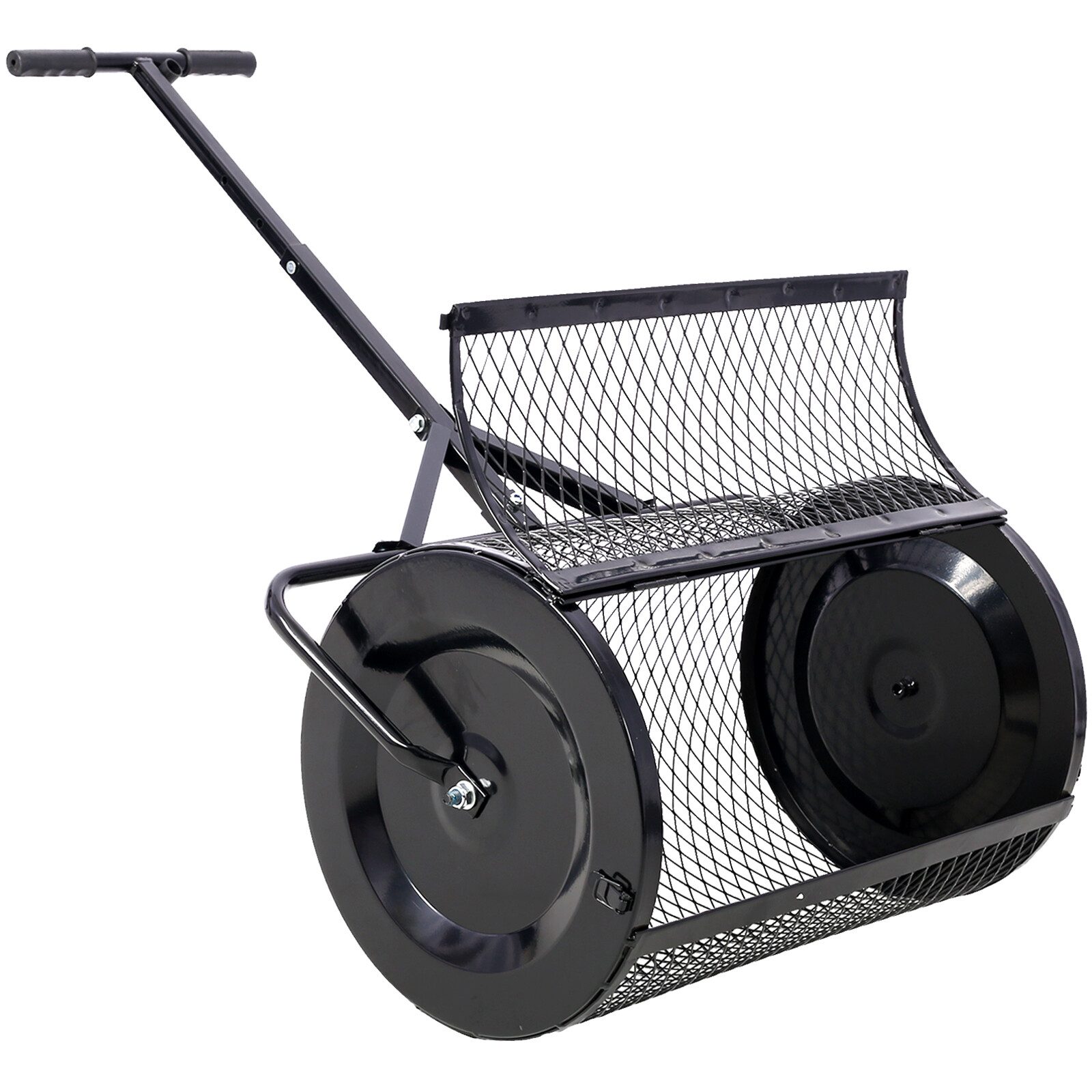 Compost Peat Moss Spreader 24inch Metal Mesh with T shaped Handle for Seeding