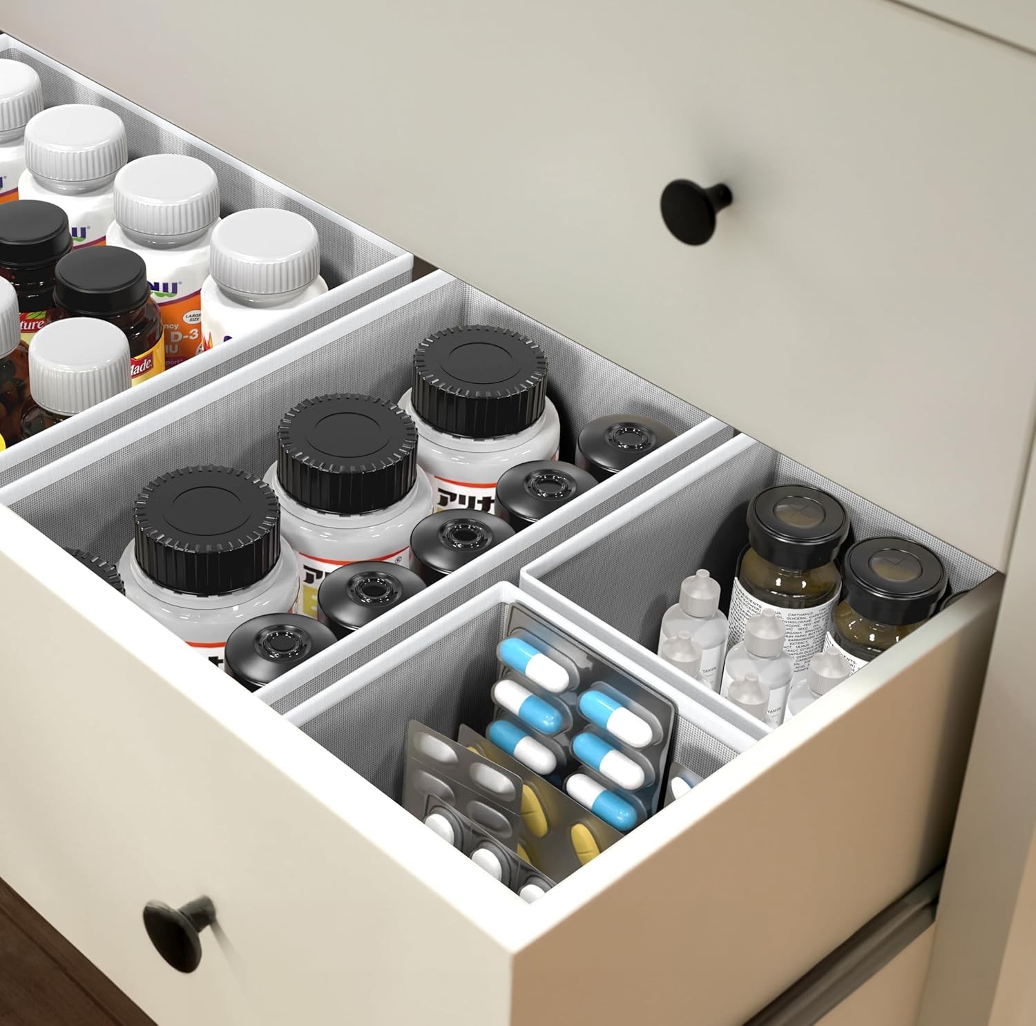 Multi-Compartment Gray Drawer Organizers for Comfortable Lingerie Storage